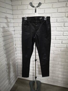 Banana Republic Factory Ladies Size 27 Skinny Fit Coated Denim Black Pants